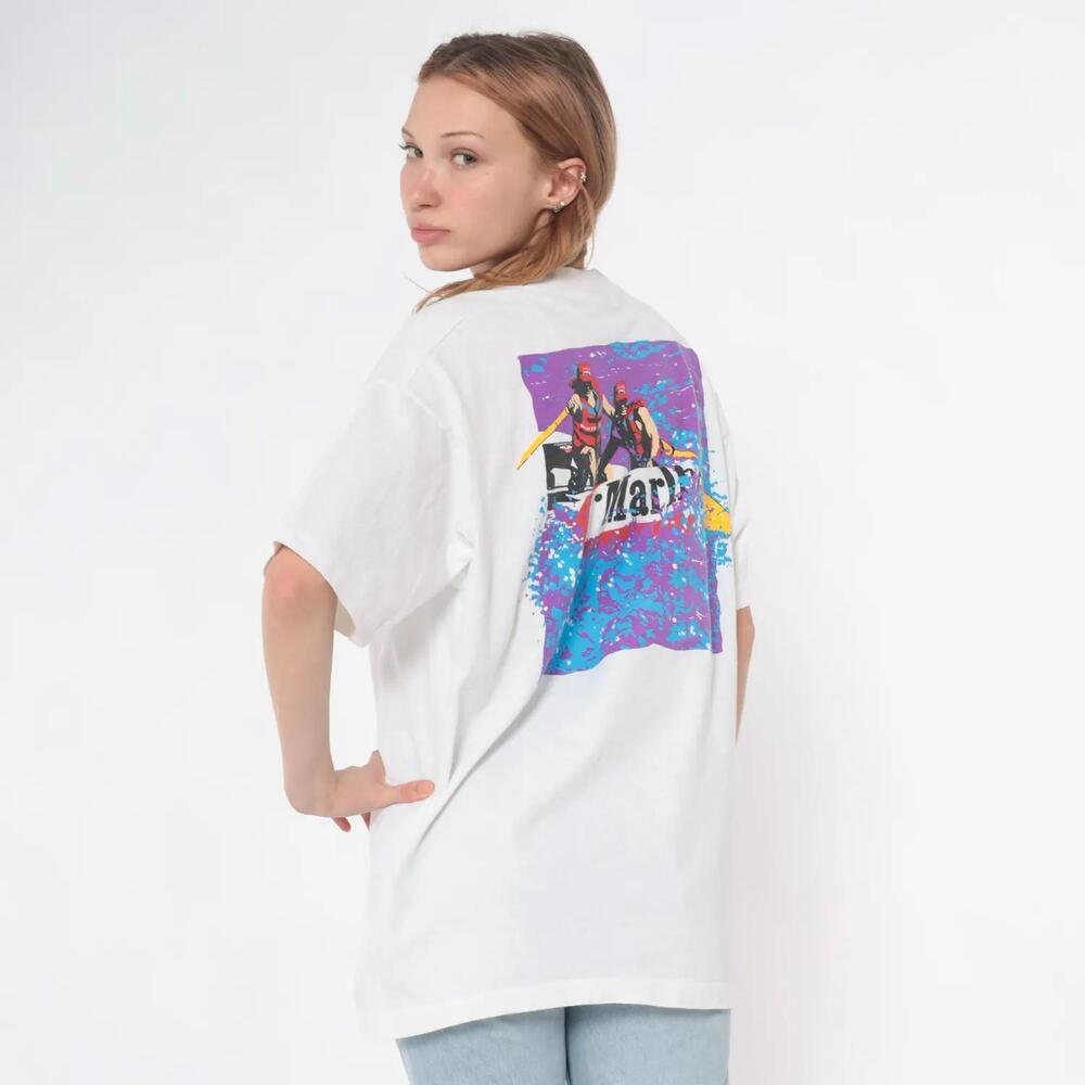 Marlboro Kayaking T Shirt 90S Graphic Tee White Adventure Team Water Sports